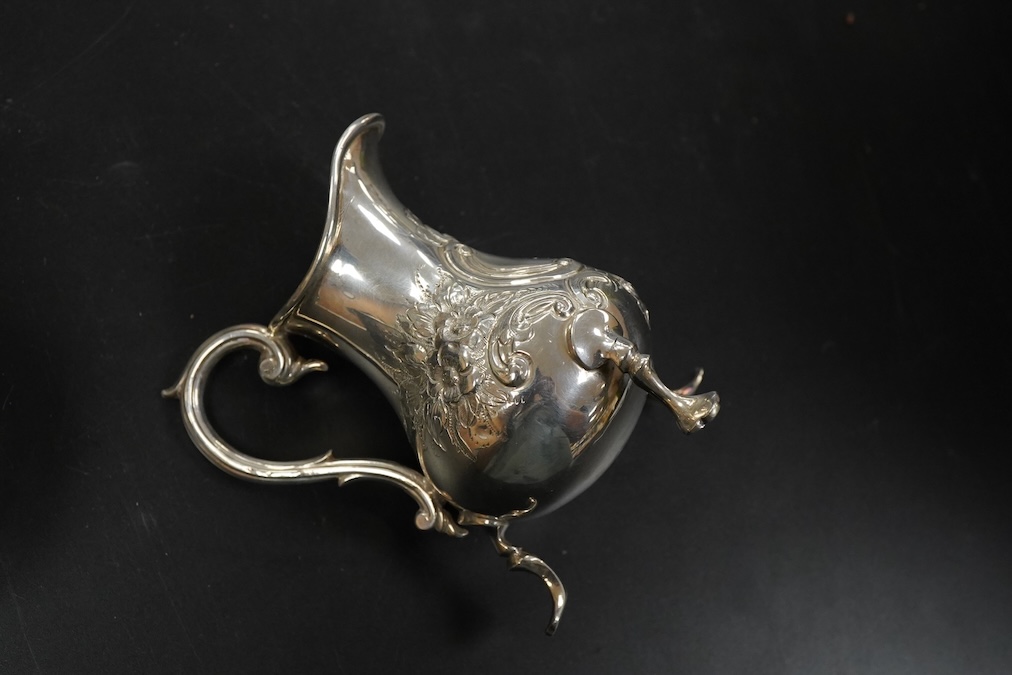 A Victorian pierced silver drum mustard por and cream jug first heoght 6cm., weight approx. 5.79ozt